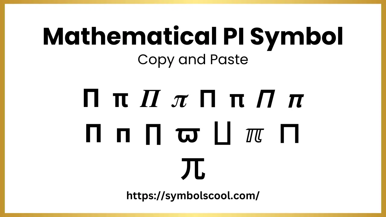 Mathematical PI Symbol Copy and Paste
