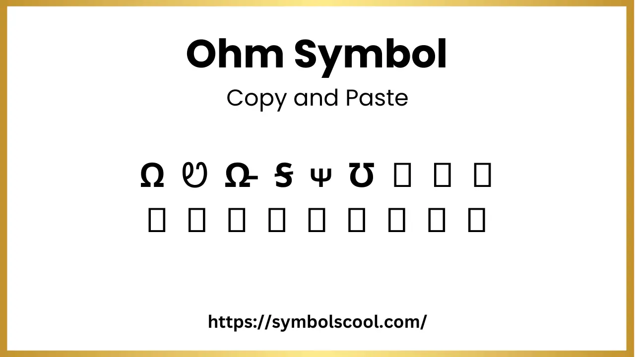 Ohm Symbol Copy and Paste
